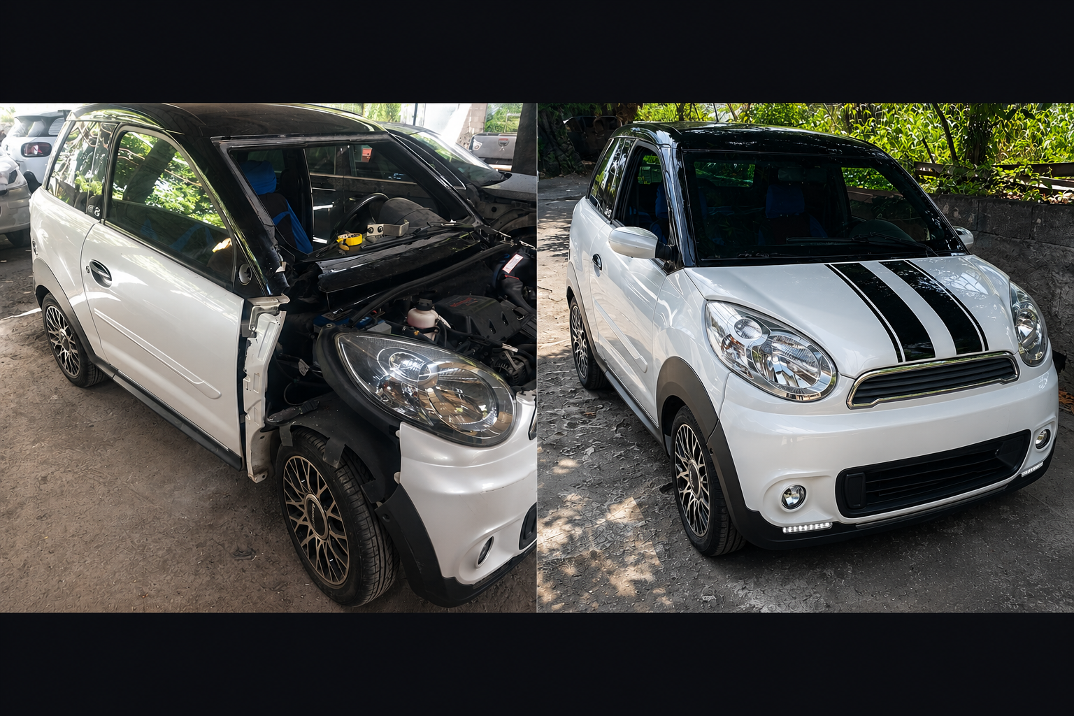 Photo de réalisation automobile - avant apres